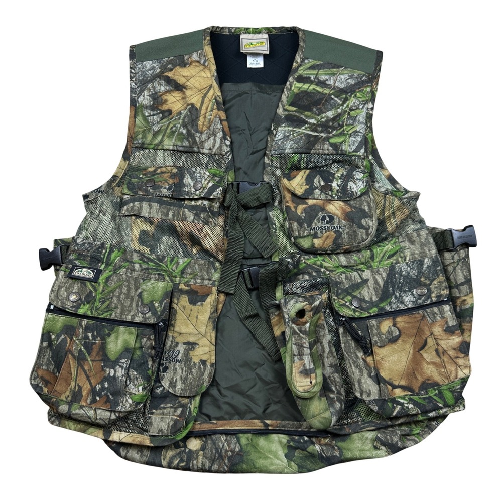 Fieldline Mossy Oak Camo Hunting Vest Mens Small Multi Pocket Game Bag Utility
